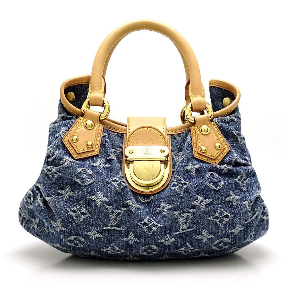 Louis Vuitton Handbag Monogram Denim Pleaty Blue
